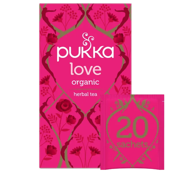 Pukka Tea Organic Love Envelopes 20's , Chamomile Rose & Lavender.