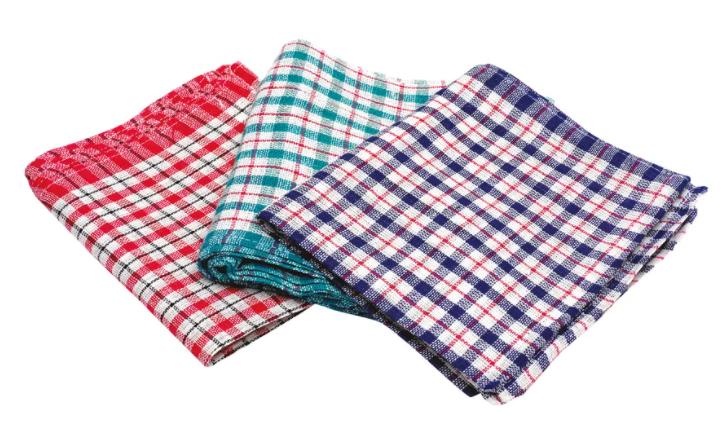 Janit-X Check Design Cotton Tea Towels 430x680mm (Pack of 10)