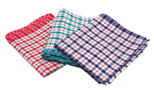 Janit-X Check Design Cotton Tea Towels 430x680mm (Pack of 10)