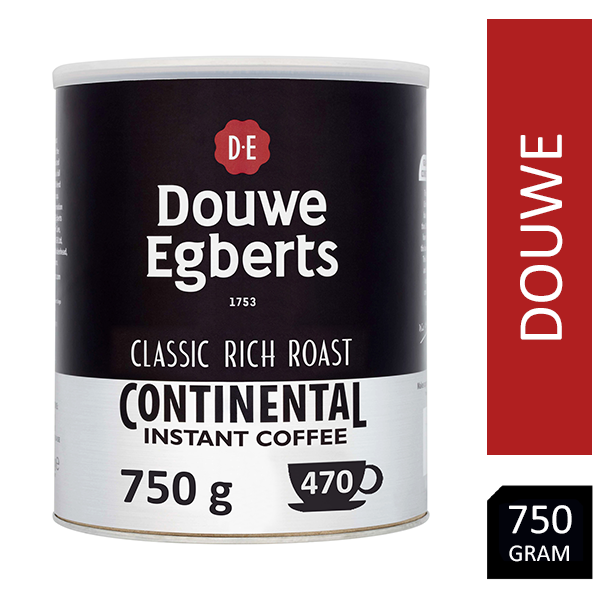 Douwe Egberts Continental Rich Dark Roast Instant Coffee 750g Tin - UK BUSINESS SUPPLIES