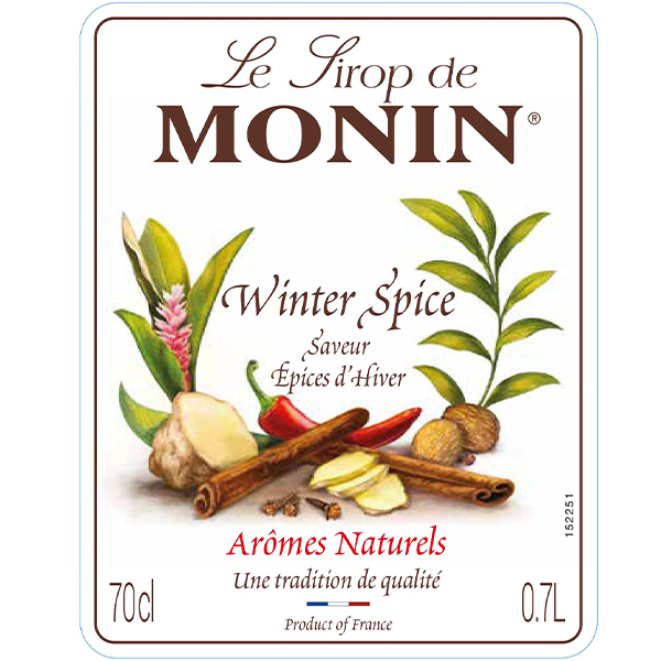 Monin Winter Spice Coffee Syrup 700ml (Glass Bottle)