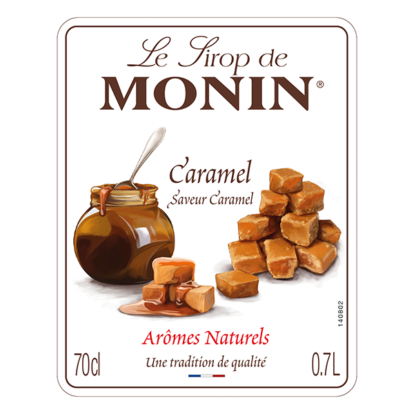 MONIN Premium Caramel Coffee & Cocktail Syrup 700ml Glass Bottle