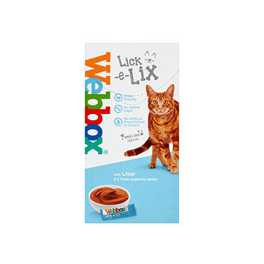 Webbox Lick-e-Lix Liver Cat Treats 5 Sachets {17 Boxes}