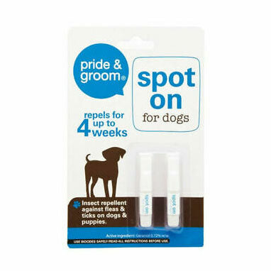 Pride & Groom Spot on Insect & Flea Repellent for Dogs 2 Pack