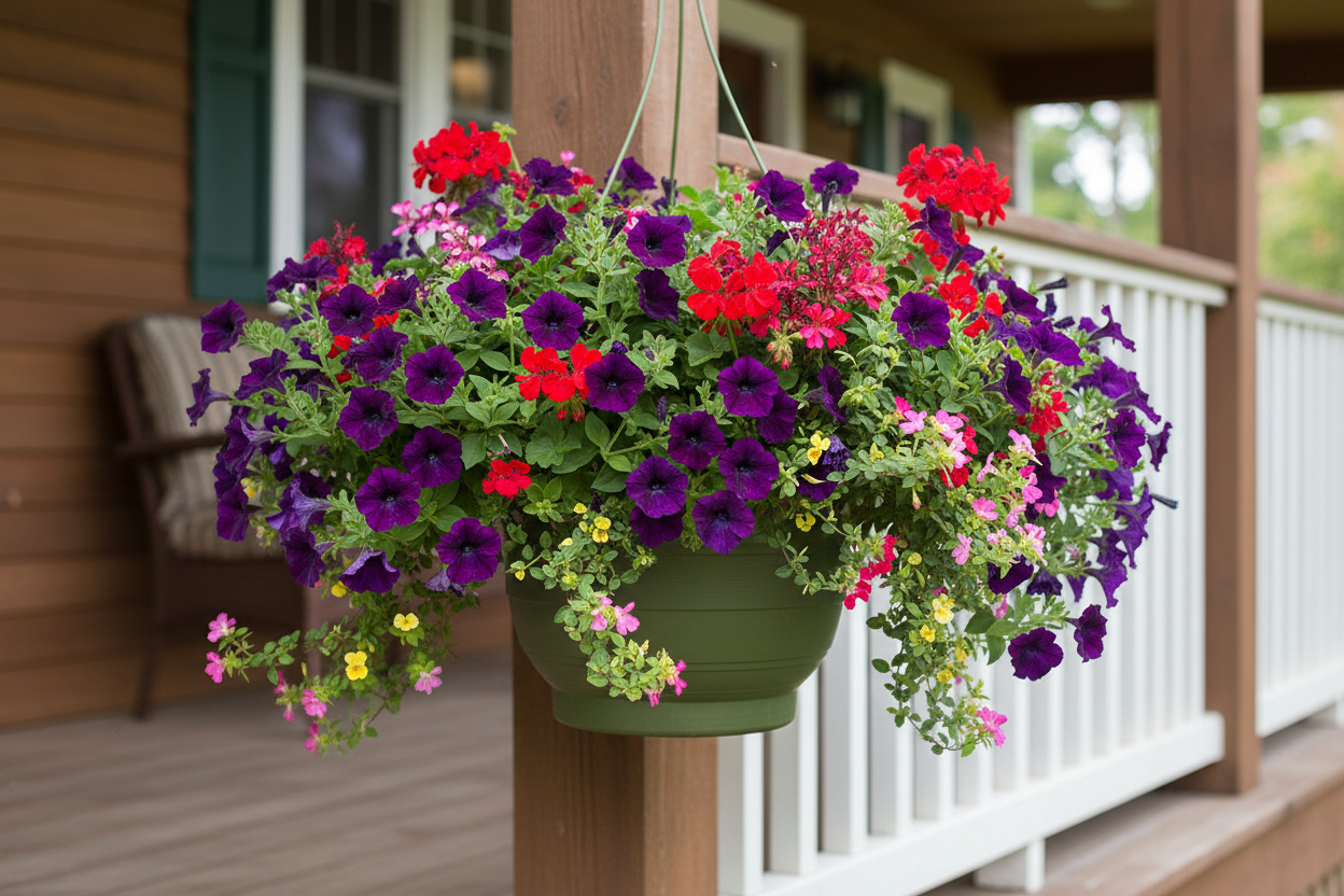 Fixtures Green Garden Hanging Basket 25cm x 16cm
