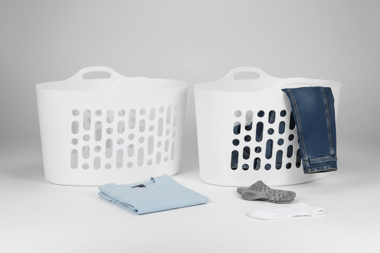 Wham White Flexi-Store Laundry Basket 50 Litre