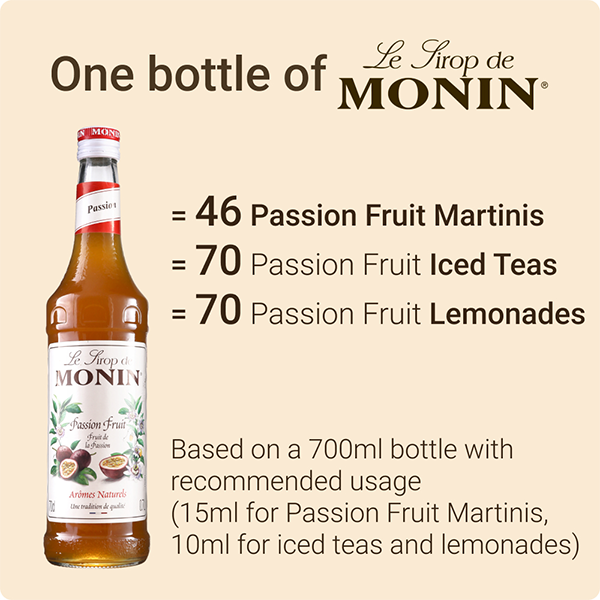 MONIN Passion Fruit Cocktail Syrup 700ml (Glass)
