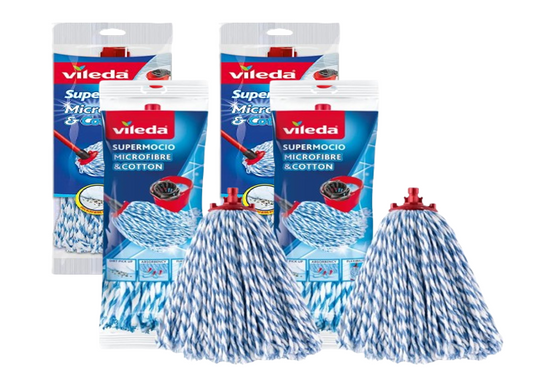 Vileda Supermocio Microfibre & Cotton Mop Refill Head