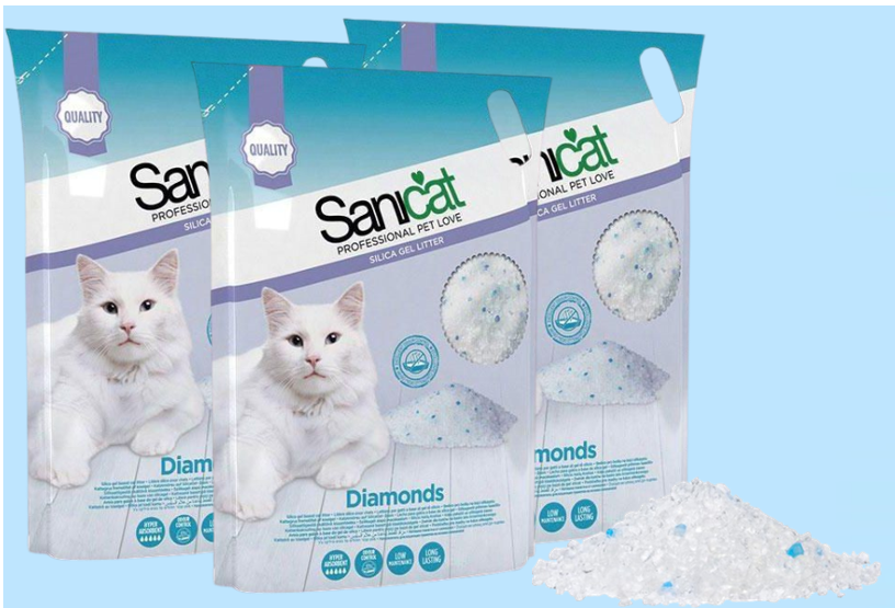 Sanicat Professional Pet Love Lightweight Absorbent Diamonds Cat Litter 3.8 Litre