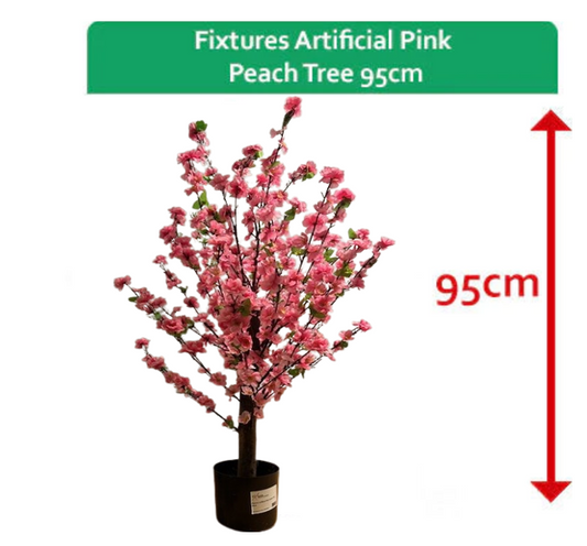 Fixtures Artificial Pink Peach Tree 95cm
