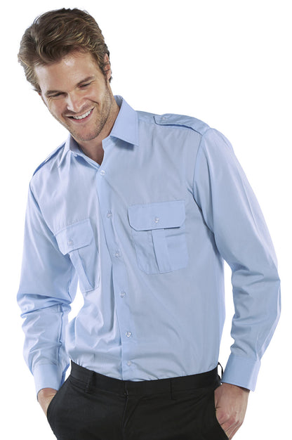 Pilot Shirt L/S Blue 16.5
