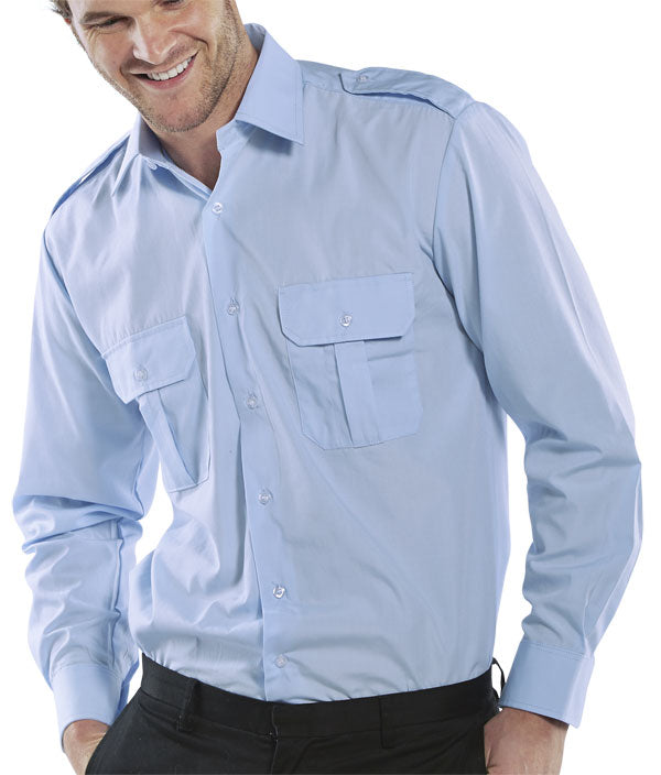 Pilot Shirt L/S Blue 16.5