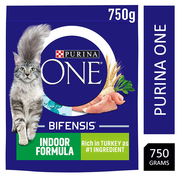 Purina ONE Indoor Dry Cat Food Turkey & Wholegrain 750g