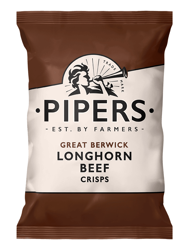 Pipers Gluten-Free Great Berwick Longhorn Beef Crisps Multi-Pack | 24 x 40g