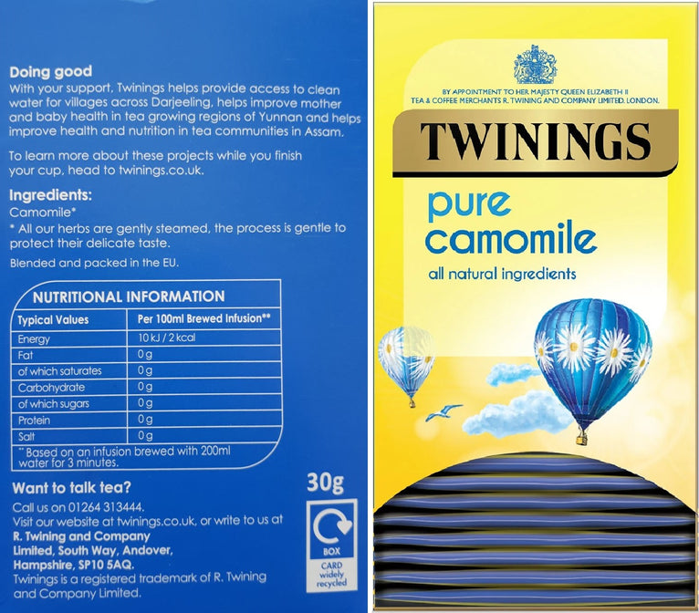 Twinings Pure Camomile {Individually Wrapped} Tea 20's