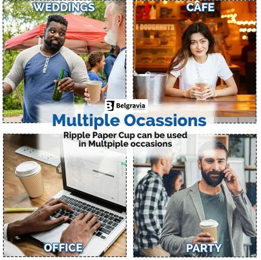 Belgravia 8oz Red & Black Single Walled Paper Cups 1000s - UK BUSINESS SUPPLIES