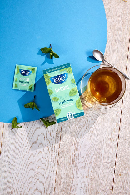 Tetley Herbal Fresh Mint Compostable Envelope Tea Bags 25's