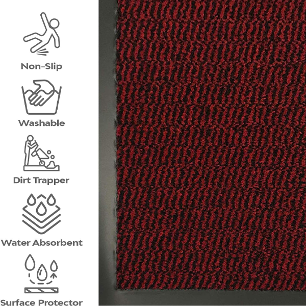 Fixtures Barrier Doorway Door Floor Mat 120cm x 180cm Red
