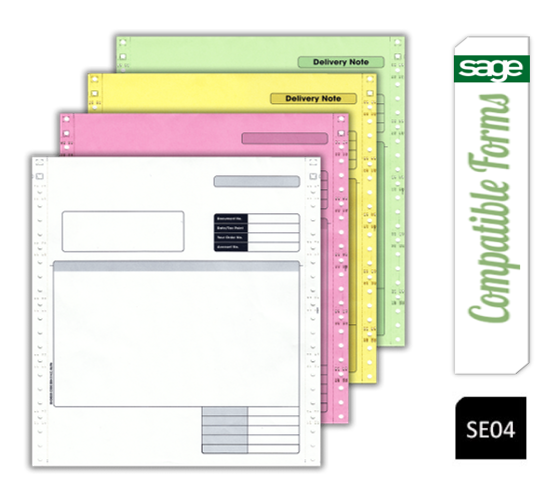 Sage {SAGSC04/SE04} Invoice/Delivery Note, 4 Part Pack of 500