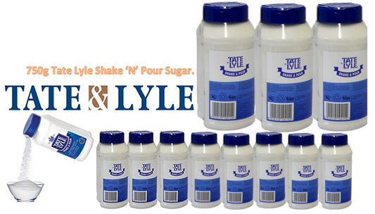 Tate & Lyle White Shake & Pour Sugar with Easy Dispenser Storage Tub 750g