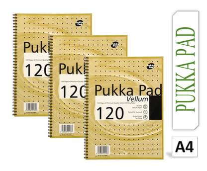Pukka Pads A4 Vellum Wirebound Notebook 80gsm (Pack 3)