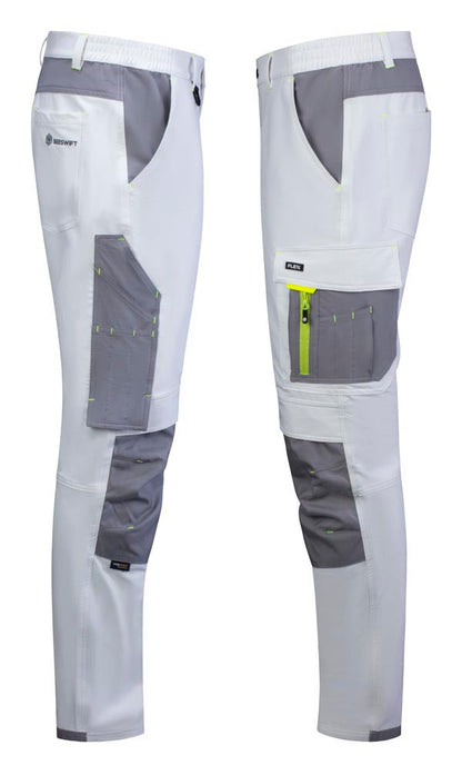 Flex Workwear Trouser  Two-Tone Wh Gy 28R
