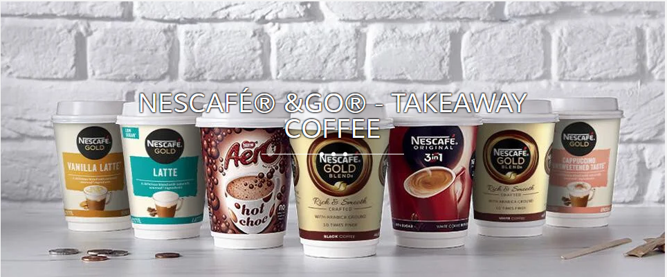Nescafe &Go! Gold Blend Black Cups 8 x 12oz Cups - UK BUSINESS SUPPLIES
