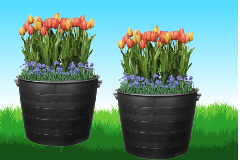 Strata Indoor or Outdoor Blacksmith Patio Planter 35cm , Black Wide Planters (121574)