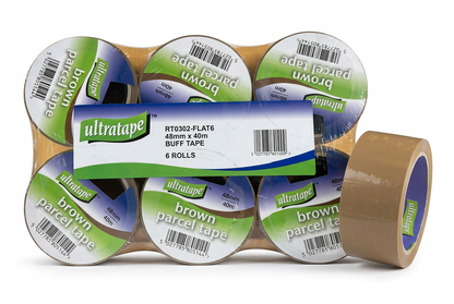 Ultratape Buff Packaging Tape | 48mm x 40m | 6 Roll Sleeve