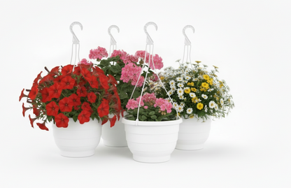 Fixtures White Garden Hanging Basket 25cm x 16cm