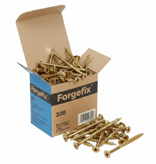 ForgeFix Elite Fast-Start Woodscrews | 4.5 x 30mm | Zinc Yellow | Box 200