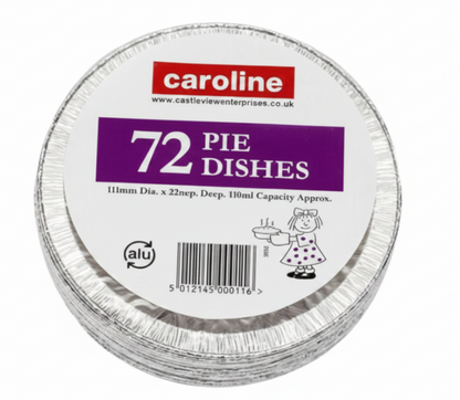 Caroline Foil Pie Dishes 4oz | 111mm Round x 22mm Deep | Code 1032 | 1 x 18 Pack