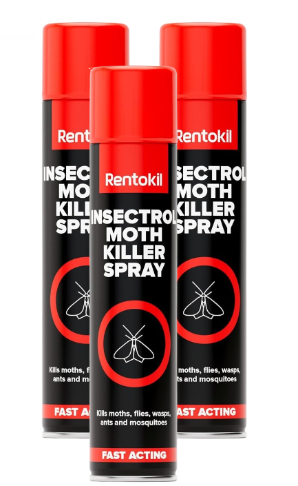 Rentokil Insectrol Moth Spray 300ml – Fast-Acting aerosol eliminates Moths & Larvae. Protects Clothes & Home.
