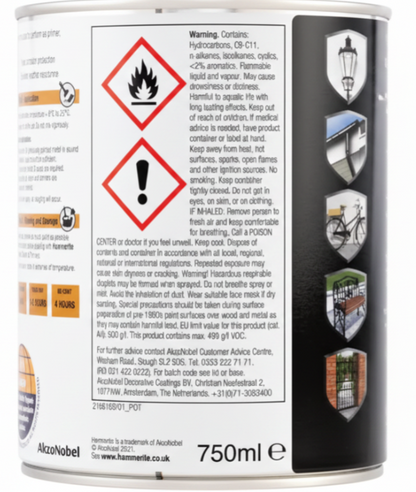 Hammerite Ultima Matt Metal Paint | 1x 750ml | Black