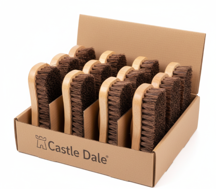 Castledale Hand Held Scrubbing Brush | CD-3031 | Stiff Natural Bassine Bristles