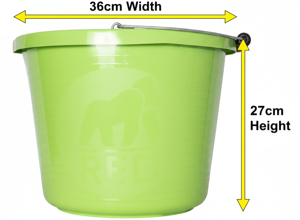 Red Gorilla Premium Builder's Bucket | 14 litre, 3 Gallon | 1 x Pistachio