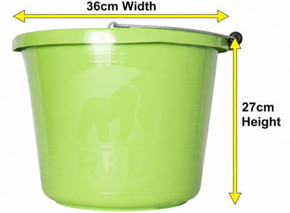 Red Gorilla Premium Builder's Bucket | 14 litre, 3 Gallon | 1 x Pistachio