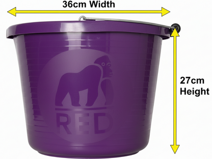 Red Gorilla Premium Builder's Bucket | 14 litre, 3 Gallon | 1 x Purple