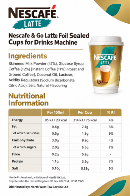 Nescafe & Go Coffee Cups for the & Go Machine Latte (Sleeve of 8)