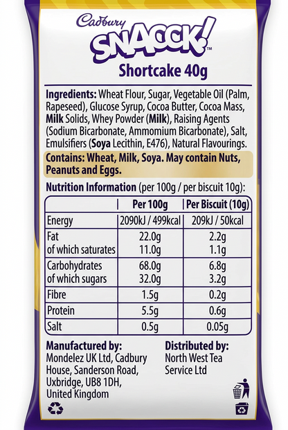 Cadbury Snack Shortcake 40g (Pack of 36) 4249109 KS80974