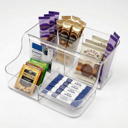 Addis Acrylic 6 Compartment Organiser | Cosmetics , Stationery Tea & Coffee | 1 x 6 Compartment