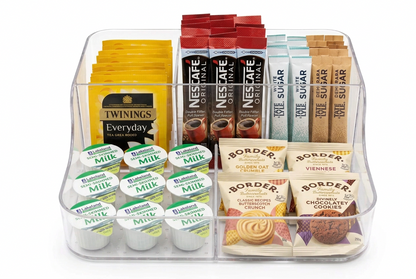 Addis Acrylic 6 Compartment Organiser | Cosmetics , Stationery Tea & Coffee | 1 x 6 Compartment