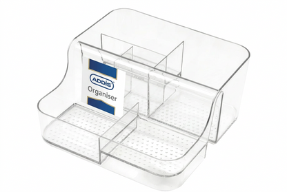Addis Acrylic 6 Compartment Organiser | Cosmetics , Stationery Tea & Coffee | 1 x 6 Compartment