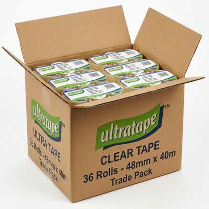 Ultratape Clear Packaging Tape | 48mm x 40m | 6 Roll Sleeve