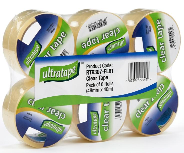 Ultratape Clear Packaging Tape | 48mm x 40m | 6 Roll Sleeve