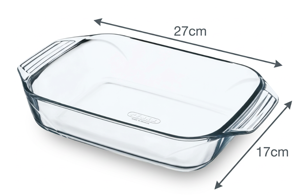 Pyrex Optimum Glass Rectangular Roaster 27cm x 17cm.