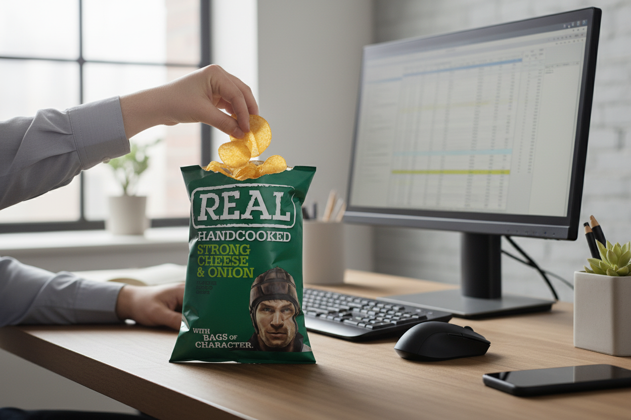 Real Crisps Strong Cheese & Onion 24 x 35g