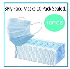 Disposable Surgical Face 3 Ply Mask {Retail Packed} 10's