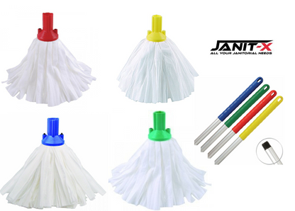 Janit-X Big White Mop Head Blue (10 Mop Pack)