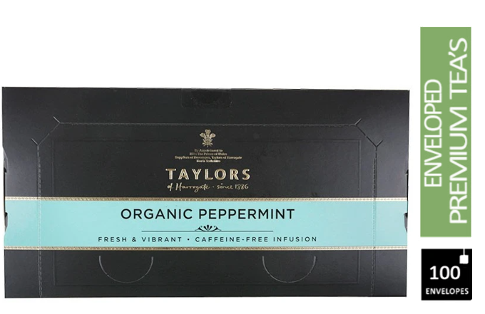 Taylors of Harrogate Organic Peppermint Enveloped Tea Pack 100’s